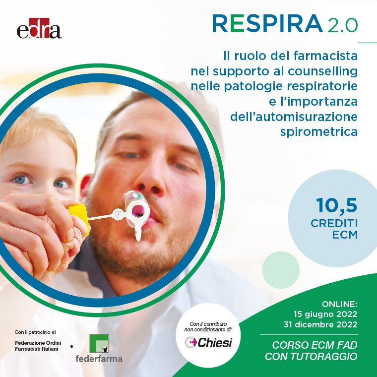 Respira 2.0 - Il ruolo del farmacista nel supporto al counselling nelle patologie respiratorie e l'importanza dell’automisurazione spirometrica